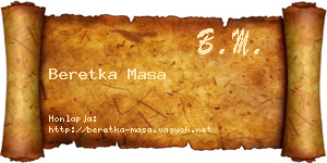 Beretka Masa névjegykártya